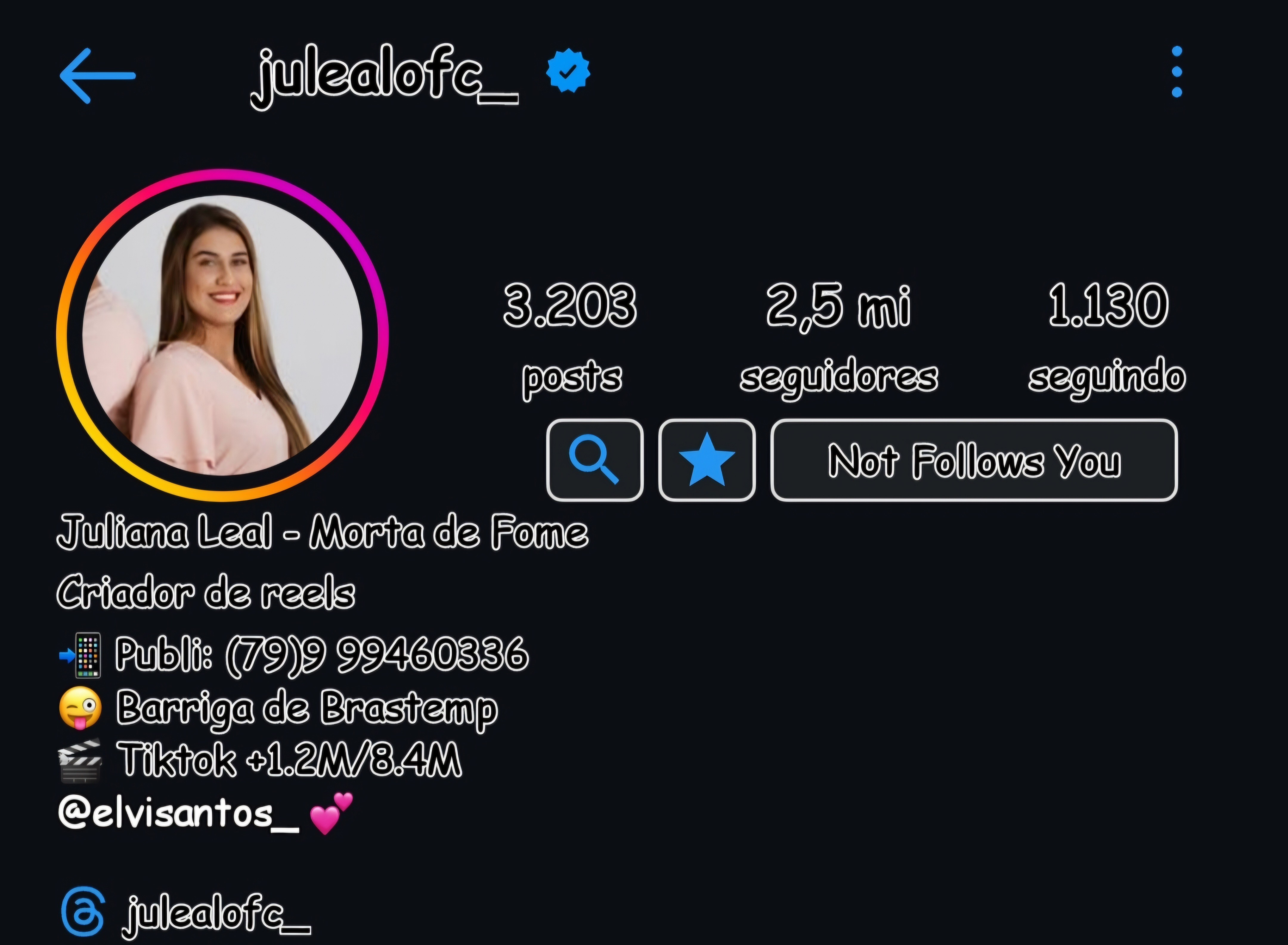 @julealofc_ Juliana Leal (morta de fome)